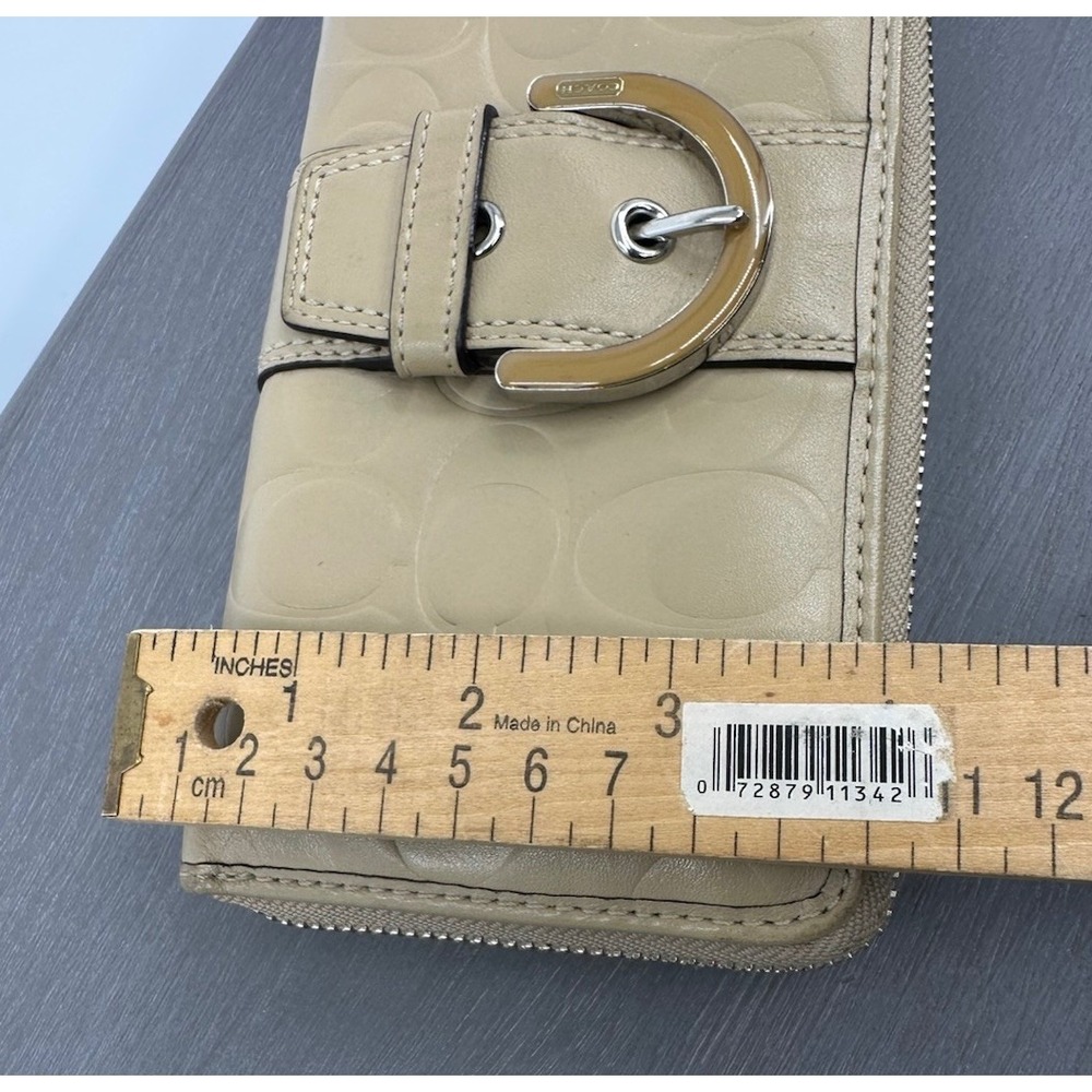 Coach Campbell Embossed Leather Wallet‎ Clay Bisque Large Zip Around RARE - Picture 11 of 11